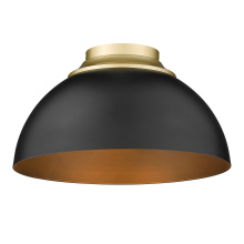 Golden 6956-FM OG-BLK - Yep by Golden Lighting Zoey 3-light Flush Mount in Olympic Gold and Matte Black shade